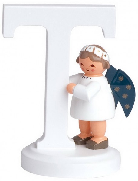 Miniature Christmas angel with the letter T, 7 cm by KWO