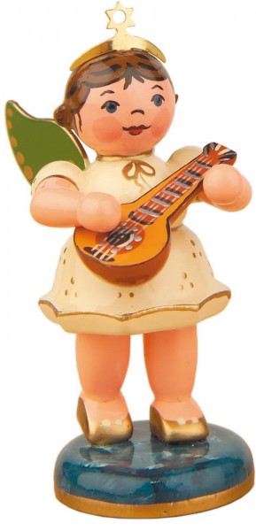 German Christmas Angel - mandolin, 6,5 cm, Hubrig Volkskunst GmbH Zschorlau/ Erzgebirge