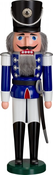 German Christmas Nutcracker Hussar, blue, 50 cm, Seiffener Volkskunst eG Seiffen/ Erzgebirge