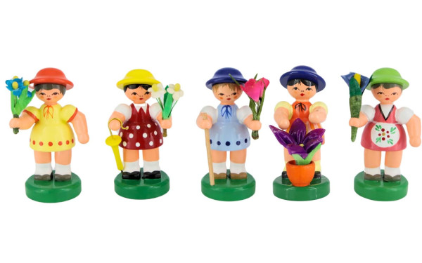 Miniatures flower girls, 5 pieces hand-painted by Figurenland Uhlig GmbH_1