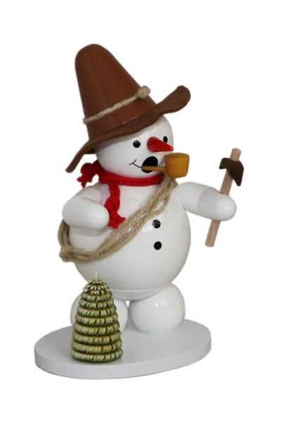 Smoking man snowman with ice pick, 12 cm by Ralf Zenker