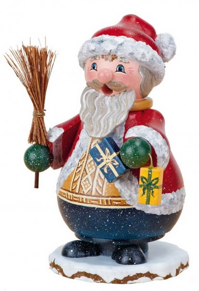 German Incense Smoker gnome - santa, 14 cm, Hubrig Volkskunst GmbH Zschorlau/ Erzgebirge