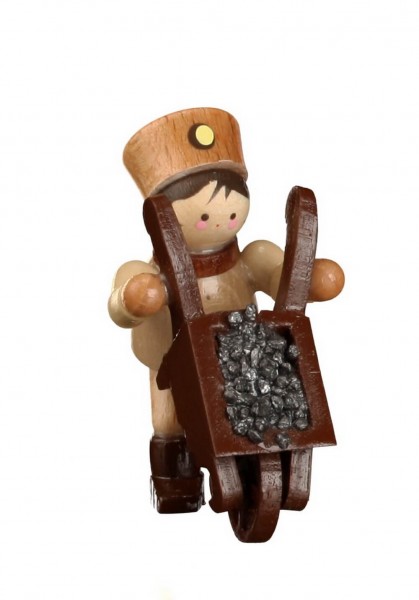 Der Bergmann mit Schubkarre, mini in natur von Romy Thiel Deutschneudorf/ Erzgebirge, gehört zu den beliebten Bergmänner der Miniaturen von der Firma Thiel. …