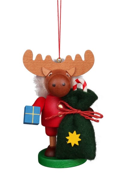Christmas Tree Decorations & Ornaments gnome moose santa, 9,5 cm, Christian Ulbricht GmbH & Co KG Seiffen/ Erzgebirge