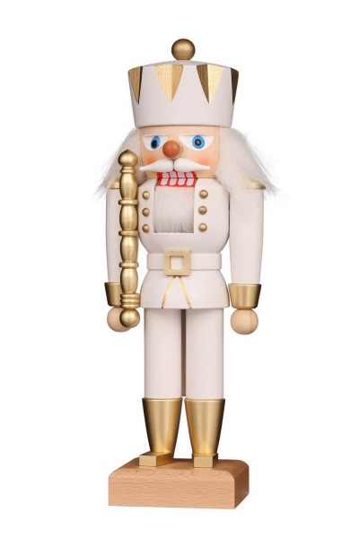 Nutcracker King white-gold, 27 cm by Christian Ulbricht