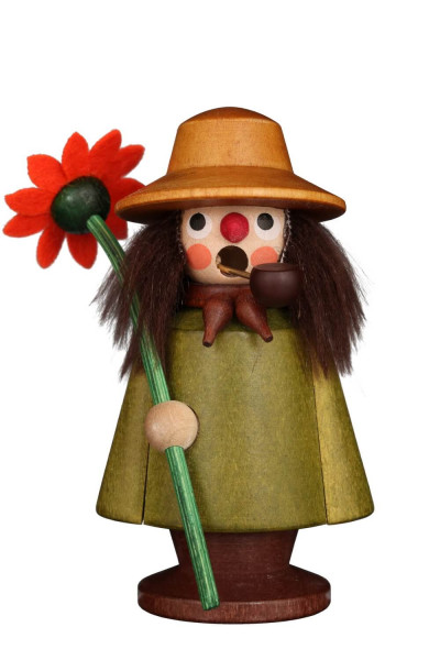 German Incense Smoker Gnome Flower Friend, 3.5 inches (9 cm) by Christian Ulbricht, Made in Germany