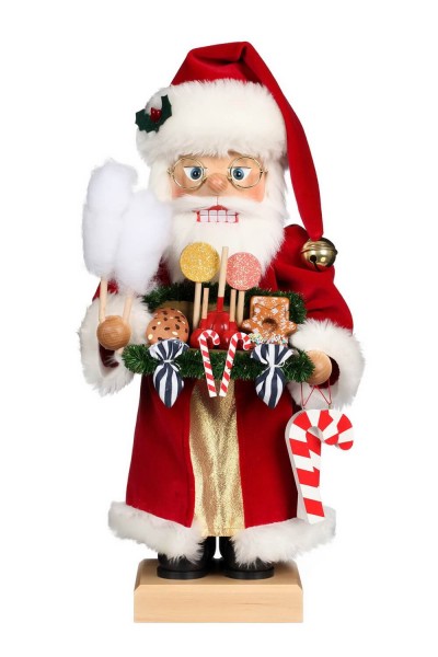 German Christmas Nutcracker Santa Claus with Sweets, 47 cm by Christian Ulbricht Seiffen / Ore Mountains
