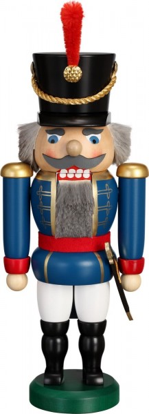 Nussknacker Husar, 25 cm blau von Seiffener Volkskunst eG