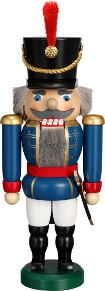 Nutcracker Hussar, 25 cm blue by Seiffener Volkskunst eG