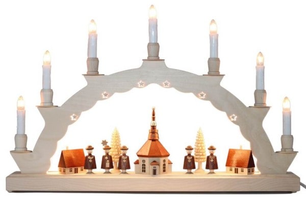 LED Candle arch Seiffen village with 2-fold lighting of SEIFFEN.COM_1