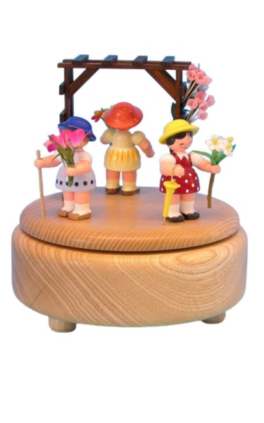 Music box with 3 flower children, nature by Figurenland Uhlig GmbH