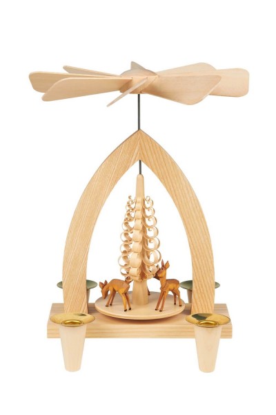 Weihnachtspyramide mit Rehe (3 Stück), 26 cm hergestellt von Heinz Lorenz Olbernhau/ Erzgebirge_Bild1