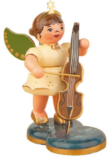 German Christmas Angel - cello, 6,5 cm, Hubrig Volkskunst GmbH Zschorlau/ Erzgebirge