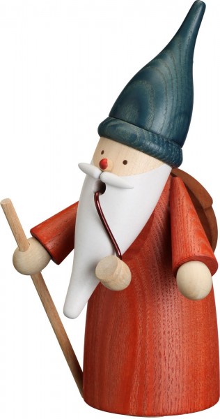 German Incense Smoker Dwarf Hiker, 16 cm, Seiffener Volkskunst eG Seiffen/ Erzgebirge