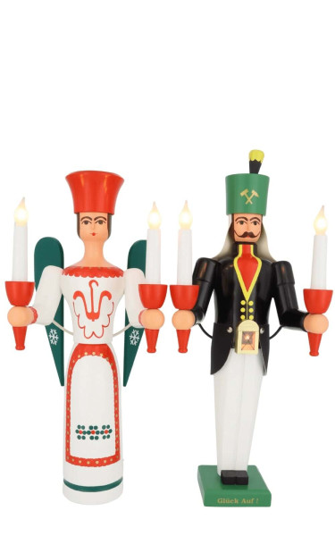 Engel und Bergmann, farbig, elektrisch beleuchtet, 50 cm von SEIFFEN.COM_3