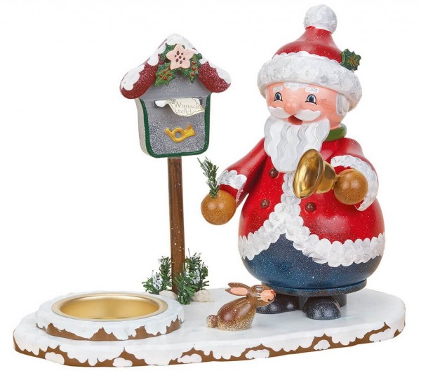 German Incense Smoker santa with tealight, 16 x 15 cm, Hubrig Volkskunst GmbH Zschorlau/ Erzgebirge