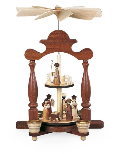 Christmas pyramid Nativity of Christ, made by Müller Kleinkunst from Seiffen