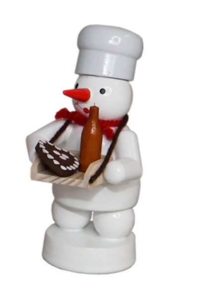 Snowman baker with hawker's tray, 8 cm by Ralf Zenker