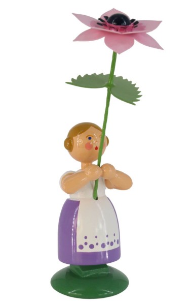 Flower girl with anemone, 12 cm by HODREWA Legler