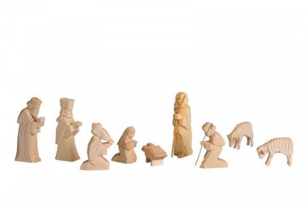 Holy Family, 9 part, carved, natural by SEIFFEN.COM