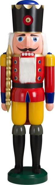 Nutcracker king in red, 100 cm high by Seiffener Volkskunst