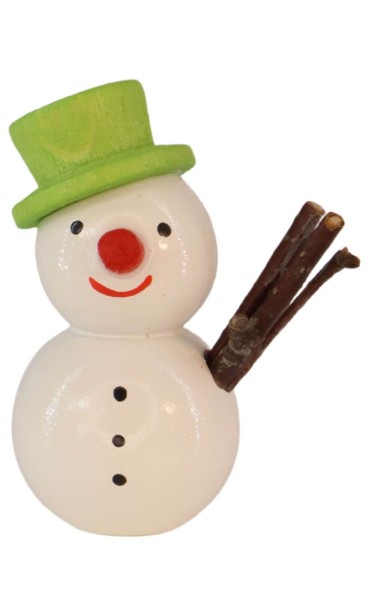 Schneemann mit grünem Hut, 4 cm von SEIFFEN.COM_1