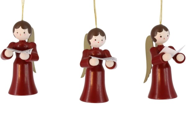 Christmas tree decoration angel with book, 3 pieces, colored by Romy Thiel