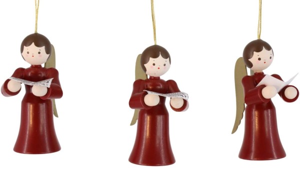 Christbaumschmuck Engel mit Buch, 3-teilig, farbig von Romy Thiel_Bild1