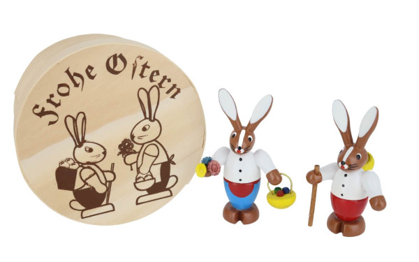 Easter bunny couple in a chip box, colored by Knuth Neuber_1