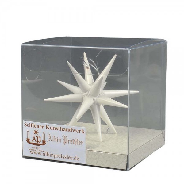 Christmas tree decorations made of wood, Christmas star white, 7 cm by Albin Preißler