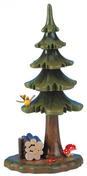 German Wooden Figurin summer tree tree with wood, 16 cm, Hubrig Volkskunst GmbH Zschorlau/ Erzgebirge