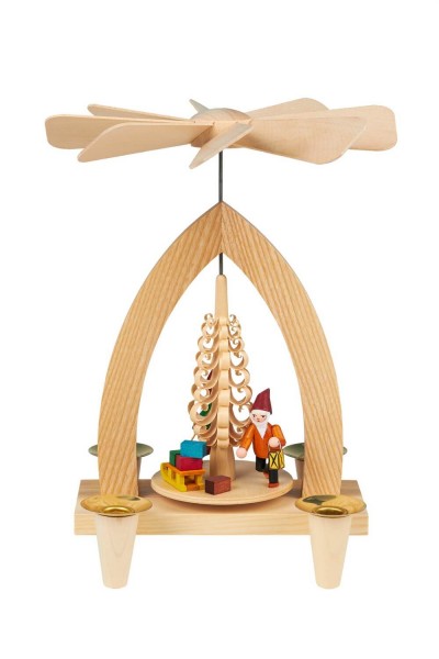 Weihnachtspyramide mit Wichtel, 26 cm hergestellt von Heinz Lorenz Olbernhau/ Erzgebirge_ Bild1