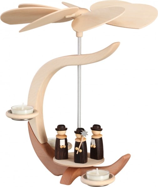 Weihnachtspyramide mit Motiv Weihnachtssänger, naturbelassen