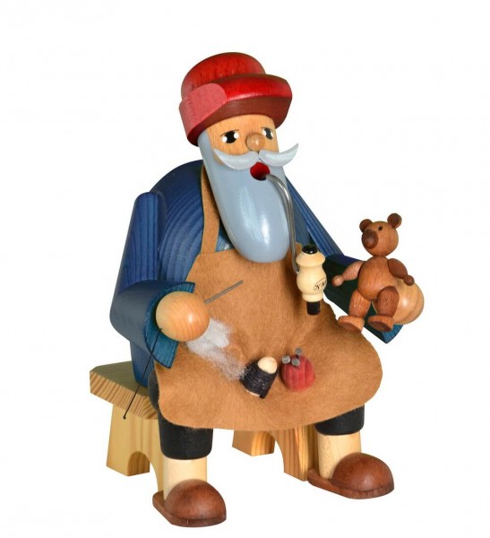 Smoking man edge stool teddy maker, sitting, 15 cm by KWO