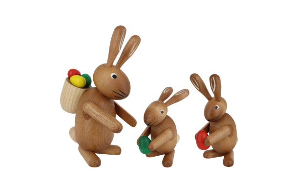 Bunny group, 3-piece, colored, 11 cm - 18 cm by Jan Stephani