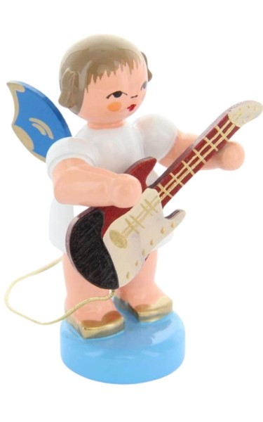 Christmas angel with electric guitar and blue wings by Figurenland Uhlig GmbH