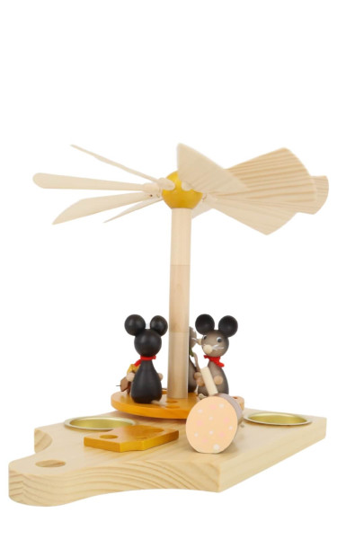 Tea light pyramid with mouse children, 17 cm by Volker Zenker