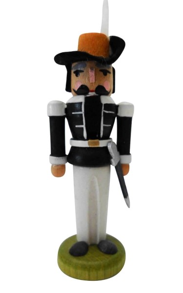 Miniatur Nussknacker Musketier, schwarz, 8 cm von SEIFFEN.COM