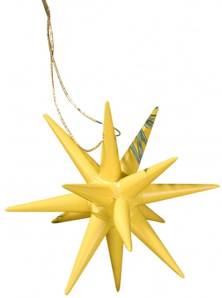 Christbaumschmuck Weihnachtssterne gelb, 4-teilig hergestellt von Albin Preißler_Bild1