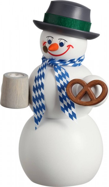Räuchermännchen von Seiffener Volkskunst eG Schneemann Bayer, 14 cm 