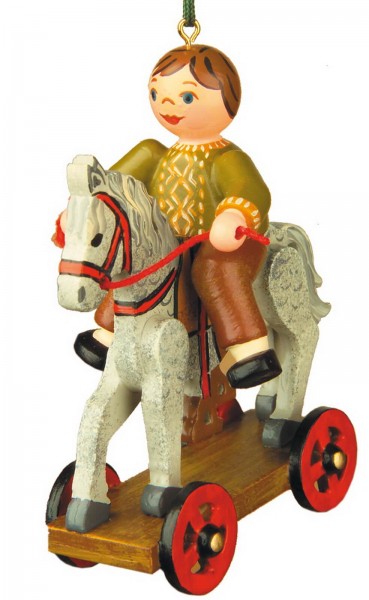 Christmas Tree Decoration & Ornament rocking horse, 7,5 cm, Hubrig Volkskunst GmbH Zschorlau/ Erzgebirge