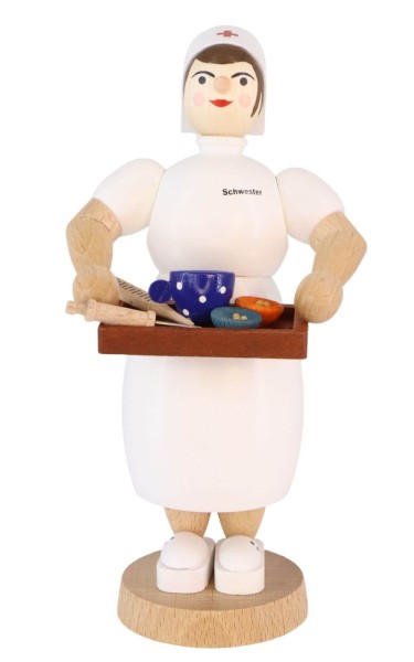 Smoking man nurse, 17 cm by Richard Glässer