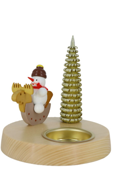 Tealight holder snowman with Moose, 10 cm by Ralf Zenker
