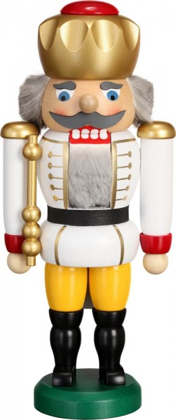 Nussknacker König weiss, 25 cm von Seiffener Volkskunst eG