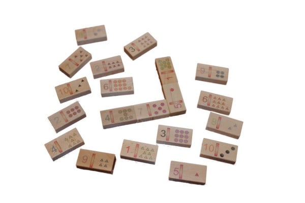 number domino 1-10, 58 x 29 x 14,5 cm, Spielalter ab 3 Jahre, Erzgebirgische Holzspielwaren Ebert GmbH Olbernhau/ Erzgebirge