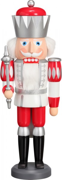 Nutcracker King Exclusive white-silver-red, 40 cm by Seiffener Volkskunst eG