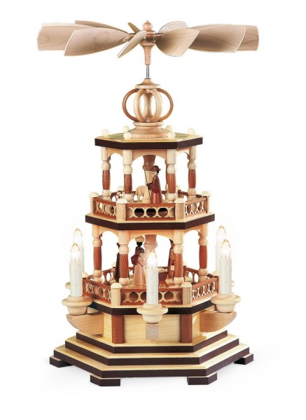 Christmas pyramid Holy Story, 2- tiered, 230 V, 48 cm by Müller Kleinkunst