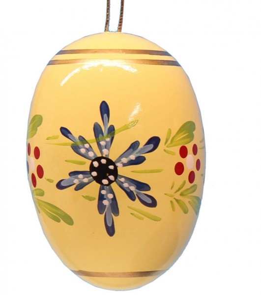 Easter egg yellow with flowers by Figurenland Uhlig GmbH