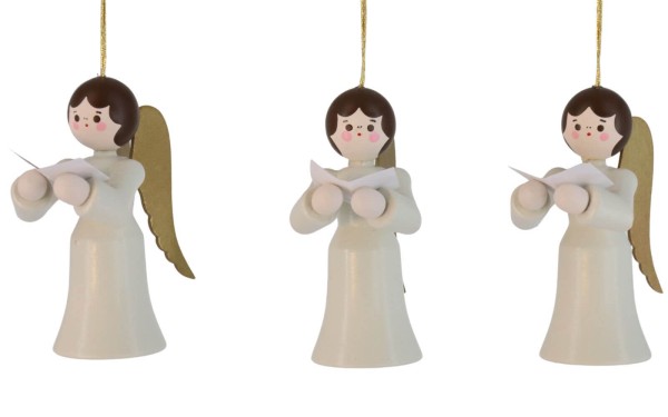 Christbaumschmuck Engel mit Buch, 3-teilig, weiss von Romy Thiel_Bild1