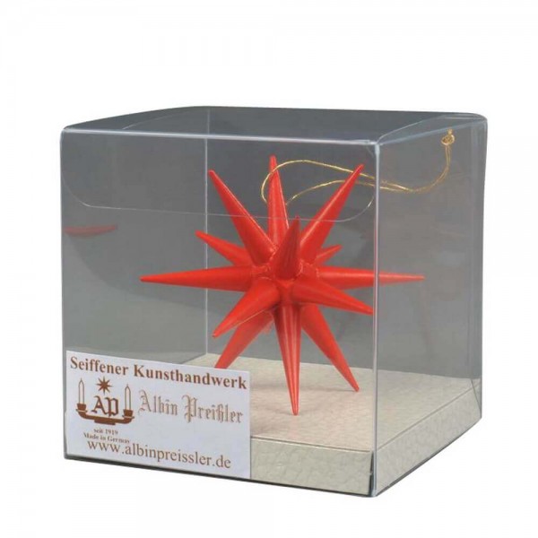 Christmas tree decorations made of wood, Christmas star red, 7 cm by Albin Preißler